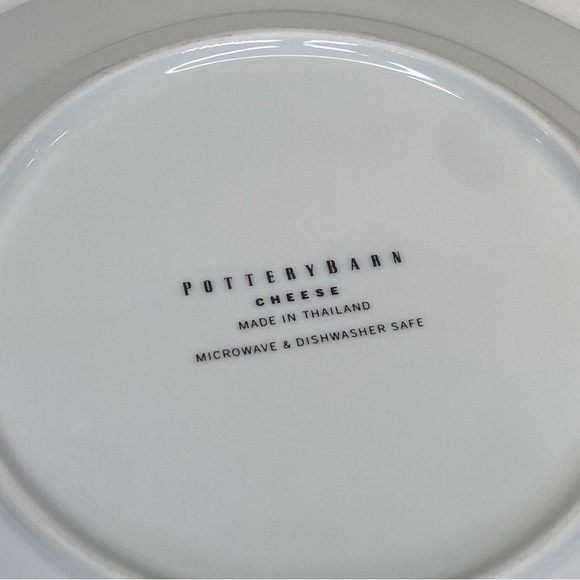 POTTERY BARN Cheese Plate BRIE Black Rim 7 3/4" Dishwasher Microwave Safe - Picture 4 of 5